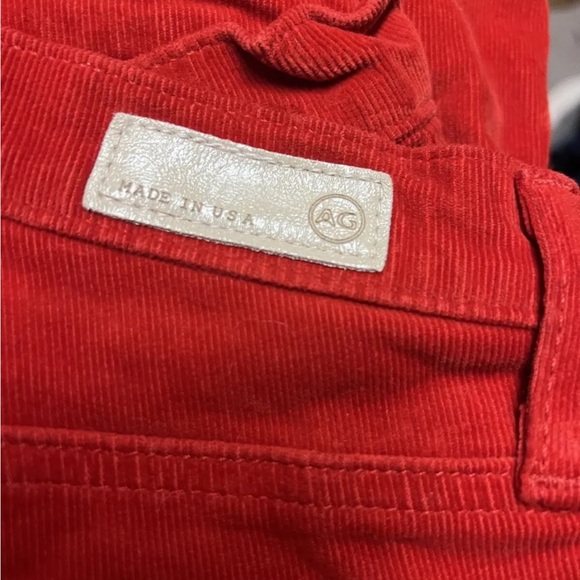 AG Adriano Goldschmied (26R) Red Cords Slim Straight Leg The Stevie Ankle Pants - Picture 3 of 6